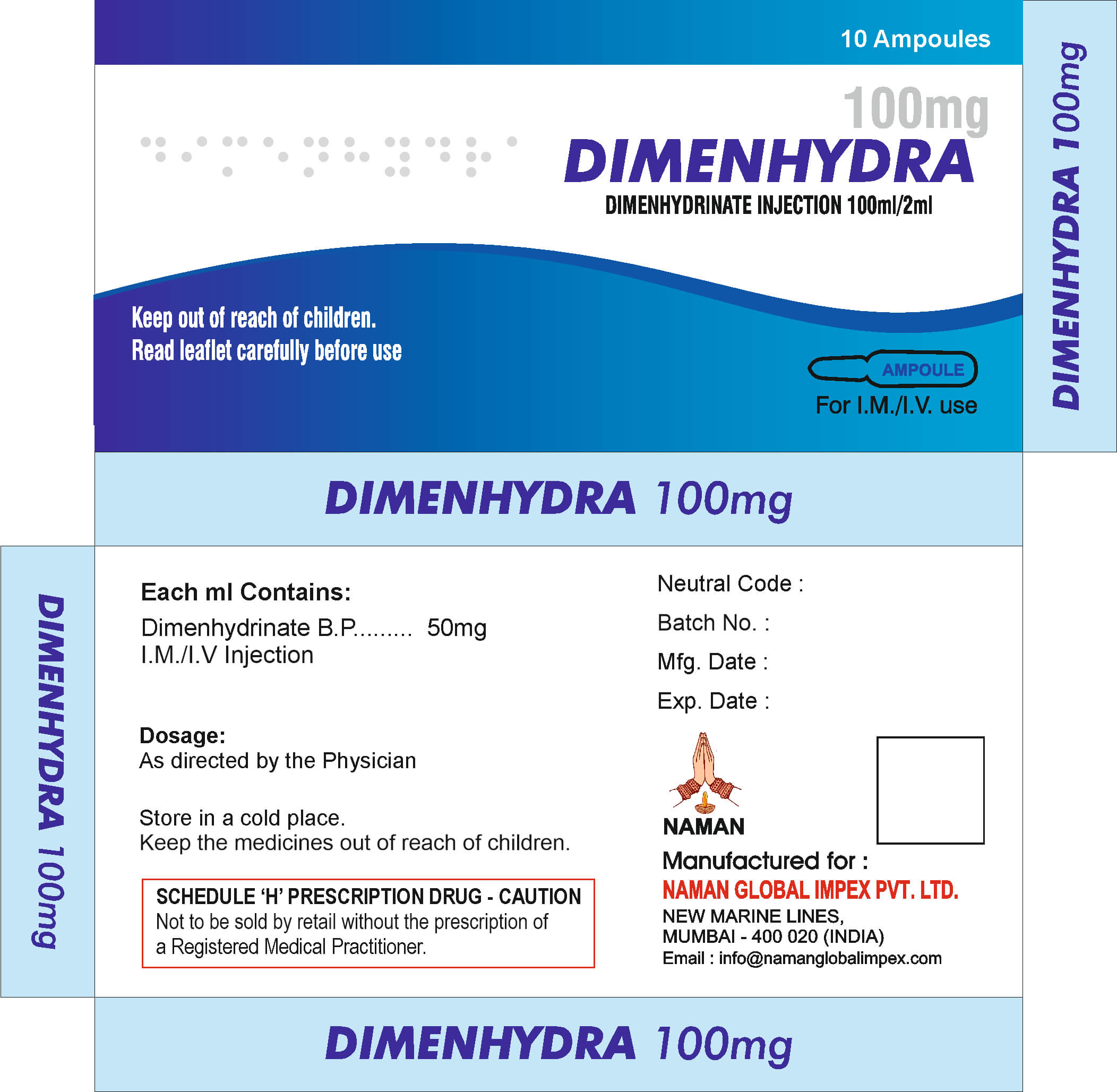 DIMENHYDRA 100mg